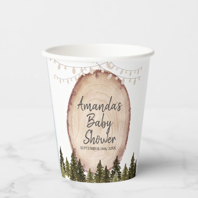 Woodland Winter Forest Baby Duschpapierkästen Pappbecher (Vorderseite)