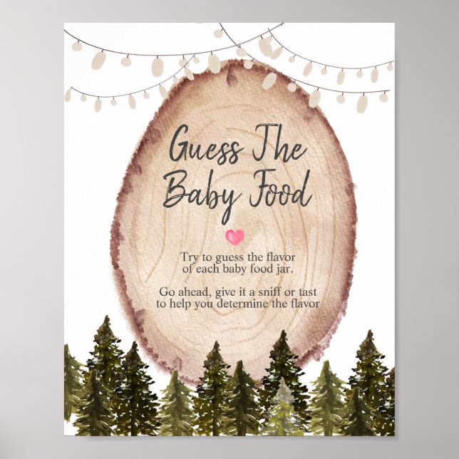Woodland Winter Forest Guess the Baby Food Poster (Vorne)