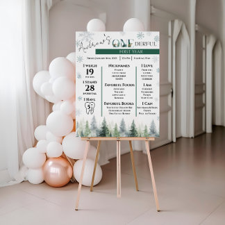 Woodland Winter ONEderland Meilensteine Poster