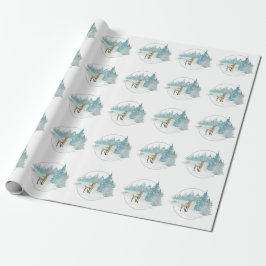 Woodland Winter Watercolor Hirsche Weihnachten Geschenkpapier