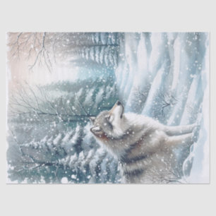 Woodland Winter Wolf Seidenpapier