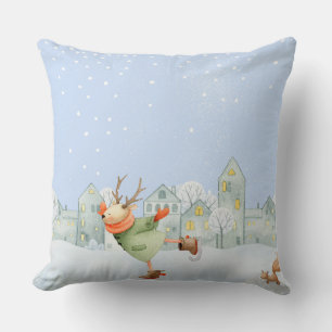 WOODLAND WINTERFREUNDE - ICE SKATEN REINDEIN KISSEN