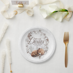 Woodland wir können frühzeitig abwarten Winter Bab Pappteller