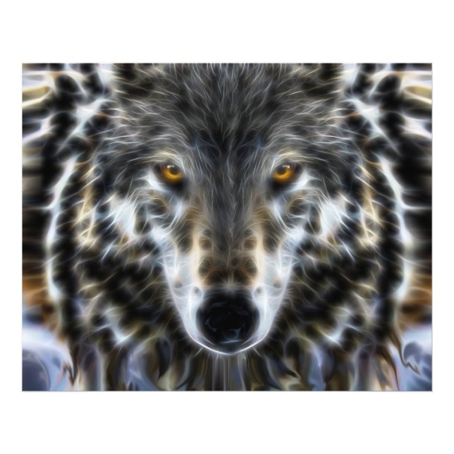 Woodland Wolf Inspirationsporträt Fotodruck (Vorne)