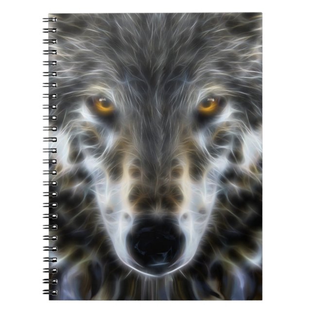 Woodland Wolf Inspirationsporträt Notizblock (Vorderseite)