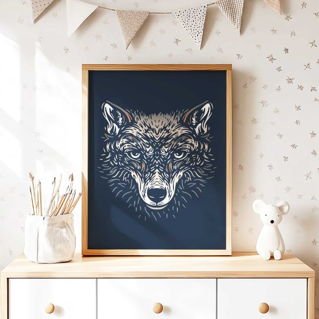 Woodland Wolf Nursery Wall Art Print Nursery Decor Poster (Woodland Wolf Nursery Wall Art Print Nursery Decor by TinkPrints.)