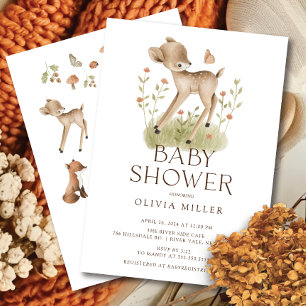 Woodland Wonder Deer Baby Dusche Einladung