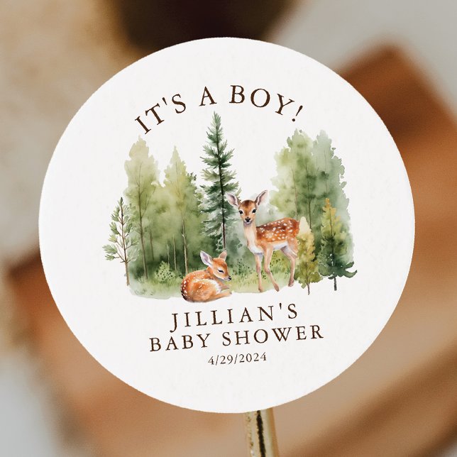 Woodland Wonder Deer Runder Aufkleber (Von Creator hochgeladen)