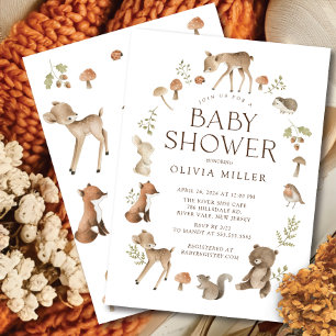Woodland Wonder Kinderdusche Einladung