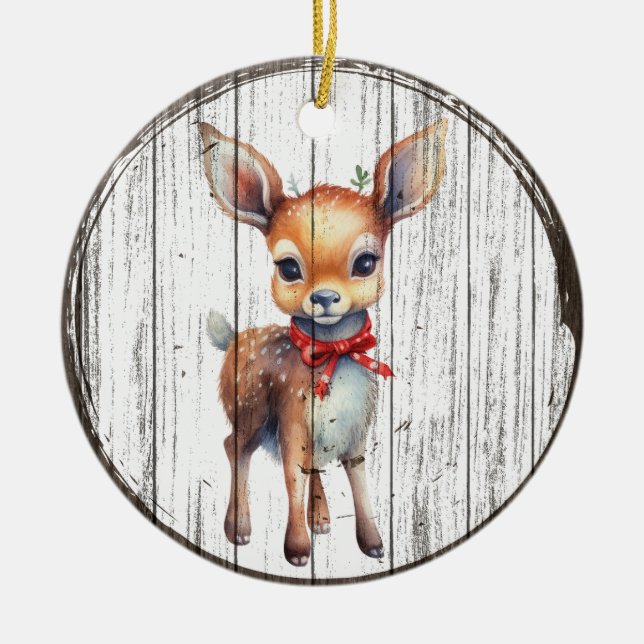 Woodland Wonder - Ornement des cerfs de Noël (Devant)