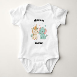 Woodland Wonders Unicorn & Elephant - Niedliche Fr Baby Strampler