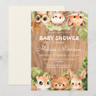 Woodland World Alle sind eingeladen Baby Boy Dusch Einladung