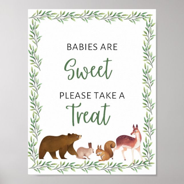 WoodlandBabydusche Babys sind süße Schilder (Vorne)