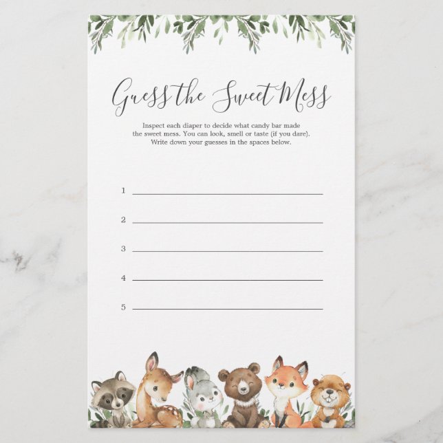 Woodlandtiere Baby-Dusche schätzen das süße Chaos (Vorderseite)