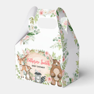 Woodlandtiere Blumenholz Slice Babydusche Geschenkschachtel