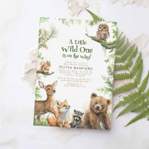 Woodlandtiere Niedlich Wild One Baby Shower