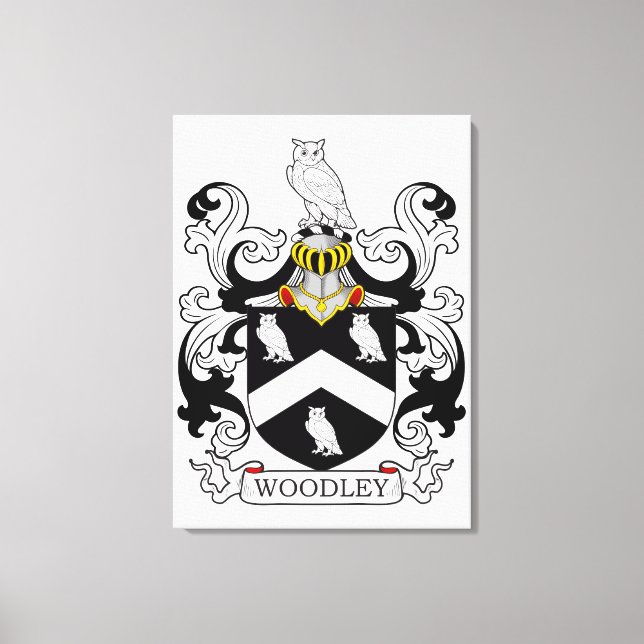 Woodley Familienwappen Leinwanddruck (Vorderseite)