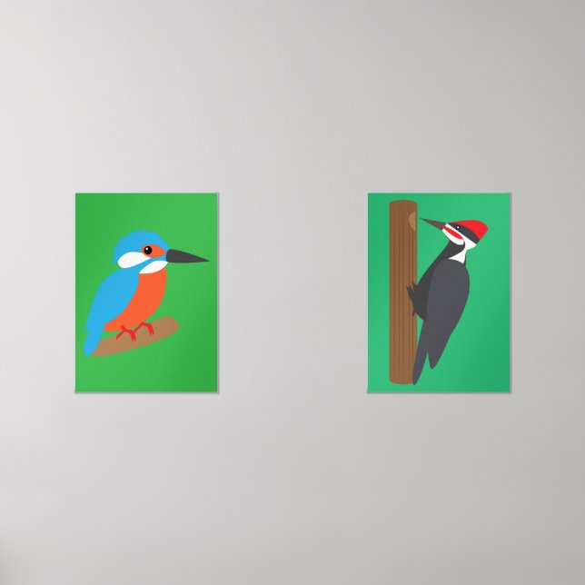 Woodpecker and Kingfisher (Recto)