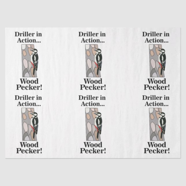 Woodpecker Bird Funny Birthday Seidenpapier (Vorderseite)