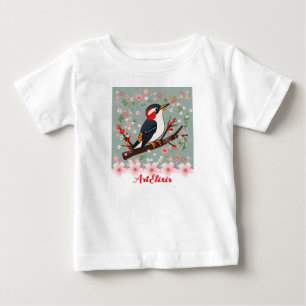 Woodpecker Floral Print Baby T-shirt