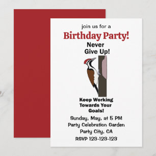 Woodpecker-Geburtstag: Niemals Aufgeben - Inspirie Einladung