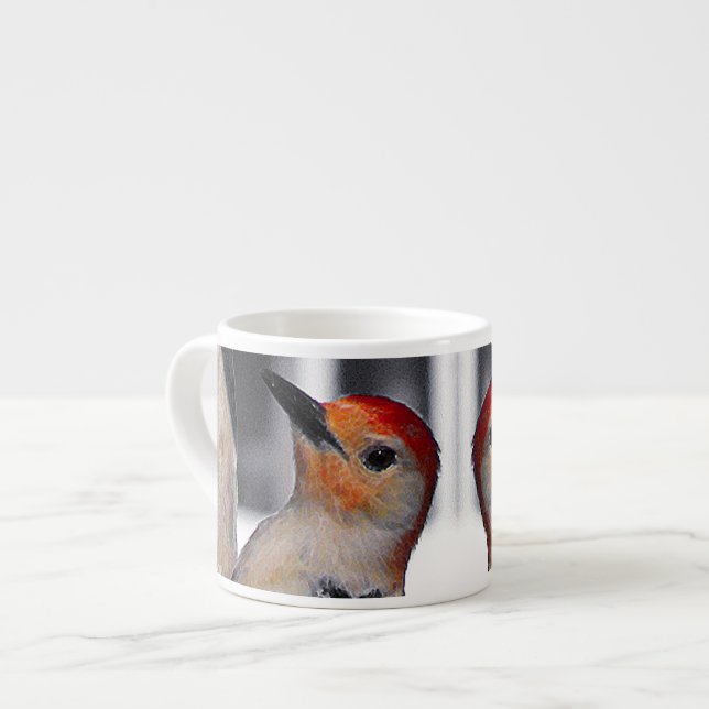 Woodpecker Portrait Espressotasse (Vorderseite Links)