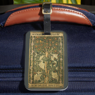 Woodpecker von William Morris, Vintage Textilkunst Gepäckanhänger