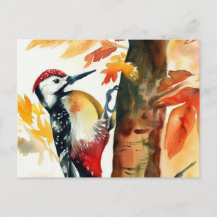 Woodpecker Wasserfarbe Postkarte