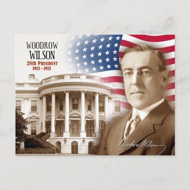 Woodrow Wilson - 28. Präsident der USA Postkarte (Vorderseite)