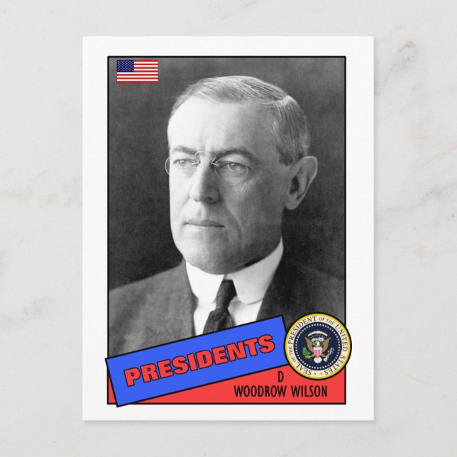 Woodrow Wilson Baseball Card Postkarte (Vorderseite)