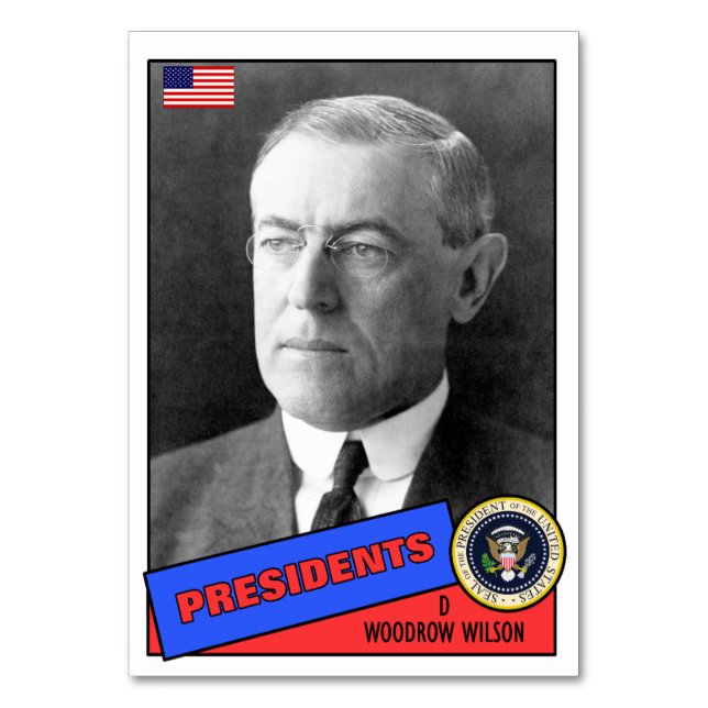 Woodrow Wilson Baseball Card Tischnummer (Vorderseite)