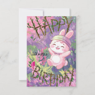 Woods Boho Bunny Digital Geburtstag Karte