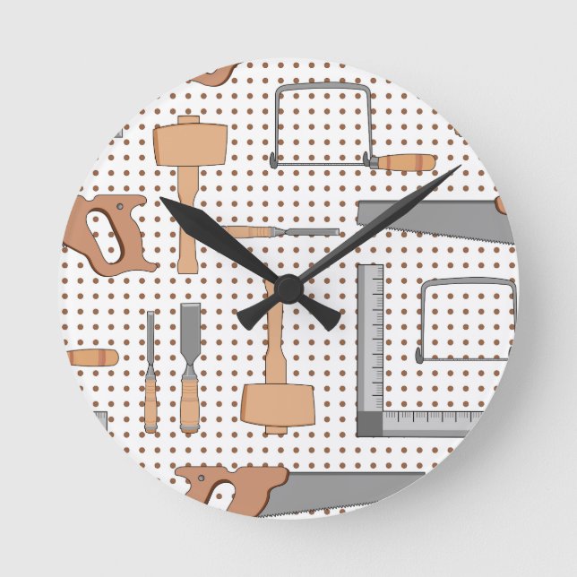 Woodshop Runde Wanduhr (Vorderseite)