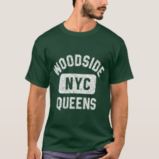 Woodside Queens NYC Fitnessstudio-Stil Weiß distre T-Shirt