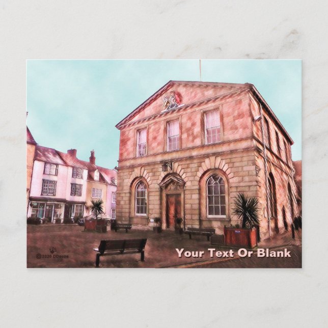 Woodstock, England, Rathaus Feiertagspostkarte (Vorderseite)