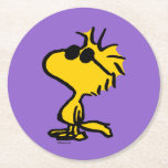 Woodstock In Sunglasses Runder Pappuntersetzer<br><div class="desc">Take a look at this super cute design featuring Woodstock sporting cool sunglasses.</div>