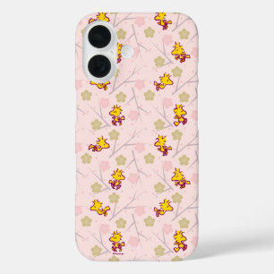 Woodstock Pink Cherry Blossom Pattern iPhone 16 Hülle