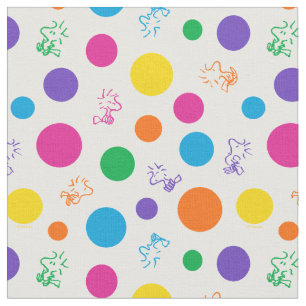 Woodstock Rainbow Polka Dot Pattern Stoff