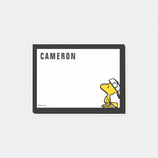 Woodstock Varsity Sportbrief | Name hinzufügen Post-it Klebezettel (Vorderseite)