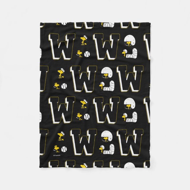 Woodstock Varsity Sports Letter Pattern Fleecedecke (Vorderseite)