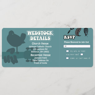 Woodstock-Wedstock Hochzeits-Einladungen Einladung
