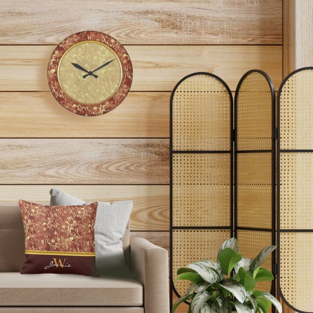 Woodsy Brown Abstrakt Cosmos Large Clock Große Wanduhr (Von Creator hochgeladen)