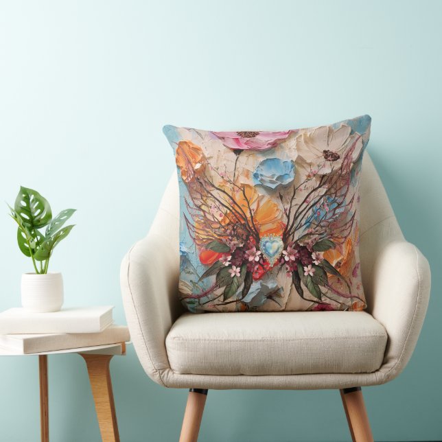 Woodsy Butterfly & Blume 2 Kissen (Stuhl )