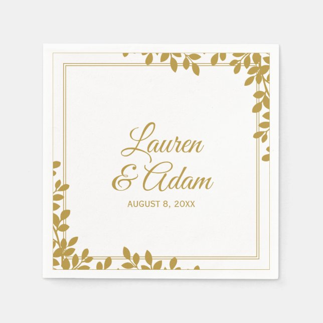 Woodsy Cocktail Napkins | Bleirahmen (Gold) LT Serviette (Vorderseite)