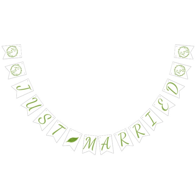 Woodsy Elegance | Hochzeitswein nur verheiratet Wimpelkette (Alle)