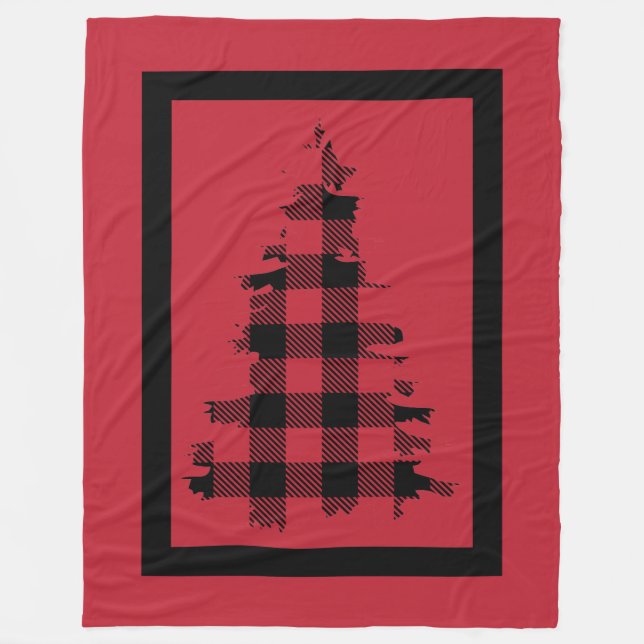 Woodsy Red und Black Kariert Fleece Blanket (Vorderseite)