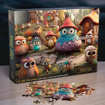 Woodsy Village. 30x20" 1014 Puzzle für Kinder<br><div class="desc">Woodsy Village ist ein friedlicher und freundlicher Ort, wo die Dorfbewohner Liebe zum Chat und spielen den ganzen Tag. Geor besucht oft seine Tante Owlive und ihre Kinder, die dort leben, und genießt die warme Gemeinschaftsatmosphäre und schöne natürliche Umgebung. Eines Tages, wenn Geor das Dorf Woodsy besucht, bemerkt er, dass...</div>