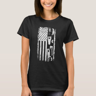 Woodworking American Flag Carpenter Patriotic Wood T-Shirt