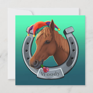 Woody, das glückliche Pony. Feiertagskarte