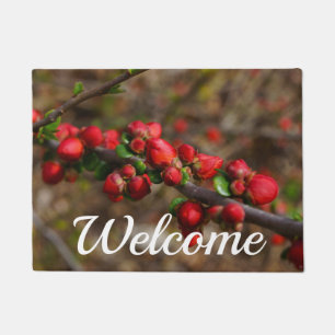 Woody Red Blooms Willkommen Doormat Fußmatte